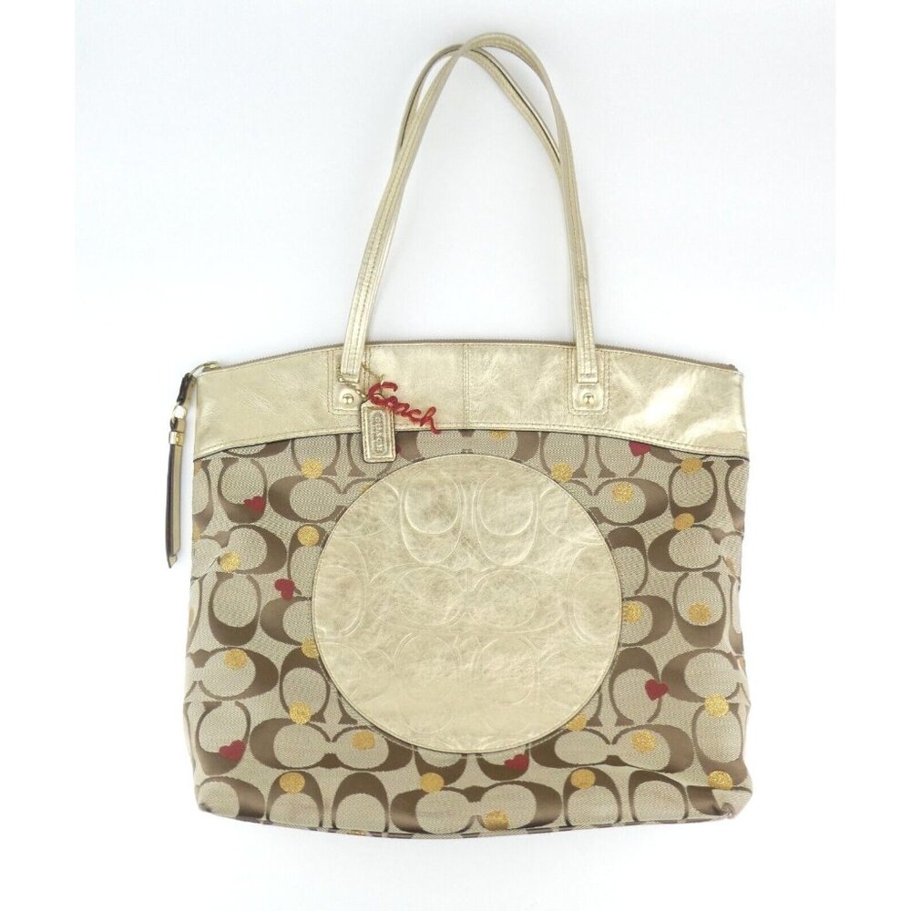 Coach Laura Signature Khaki Secret Admirer Tote‎ F18870